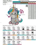 Unicorn is listening to music Machine Embroidery Design - 2 sizes