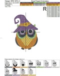 Owl in a witch hat Machine Embroidery Design - 3 sizes