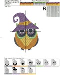 Owl in a witch hat Machine Embroidery Design - 3 sizes