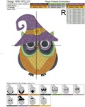 Owl in a witch hat Machine Embroidery Design - 3 sizes