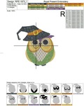 Owl Witch Halloween Machine Embroidery Design - 3 sizes