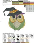 Owl Witch Halloween Machine Embroidery Design - 3 sizes