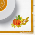 Autumn pumpkin with leaves Machine Embroidery Design - 3 sizes