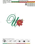 Christmas Monogram U Machine Embroidery Design