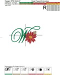 Christmas Monogram W Machine Embroidery Design