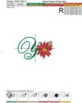 Christmas Monogram Y Machine Embroidery Design