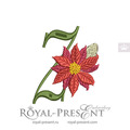 Poinsettia Monogram Z Embroidery Design for 3x3 Hoop