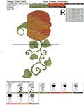 Border Pumpkin with ornament Digital Embroidery Design - 5 sizes