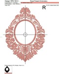 Wedding Damask monogram Blank Machine Embroidery Design - 5 sizes