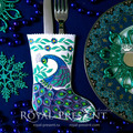 ITH Christmas stocking with Peacock for Cutlery