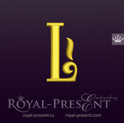 Capital Letter L Embroidery design V2 | Royal Present Embroidery