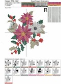 Christmas Poinsettia Bouquet Embroidery Design - 4 sizes