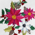 Christmas Poinsettia Bouquet Embroidery Design - 4 sizes