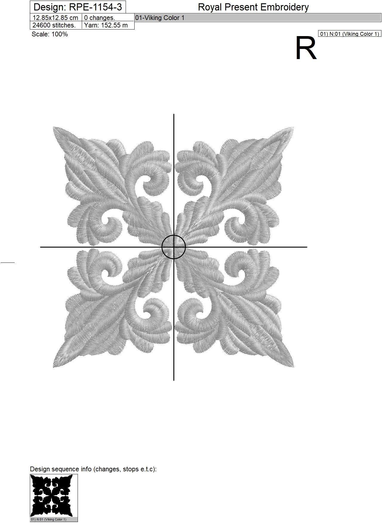 Free Quilt Block Machine Embroidery Design 3 sizes Royal Present