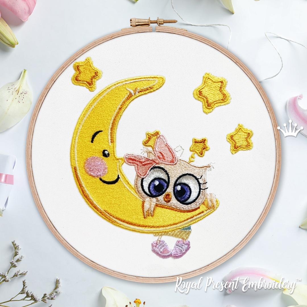 Cute Cartoon Owl Machine Embroidery Design - 3 sizes | Royal Present  Embroidery