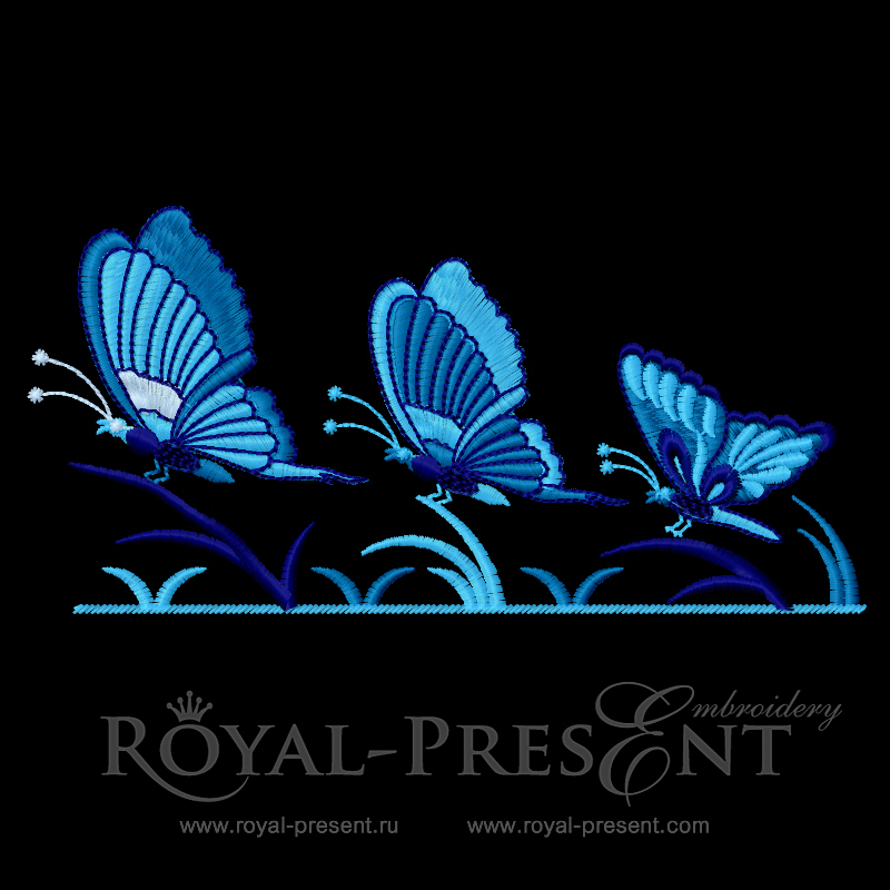 Butterflies Border Machine Embroidery Design Royal Present Embroidery