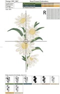 Machine Embroidery Pattern Daisies - 3 sizes