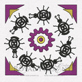 Machine Embroidery Design African ornament with bugs