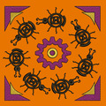 Machine Embroidery Design African ornament with bugs
