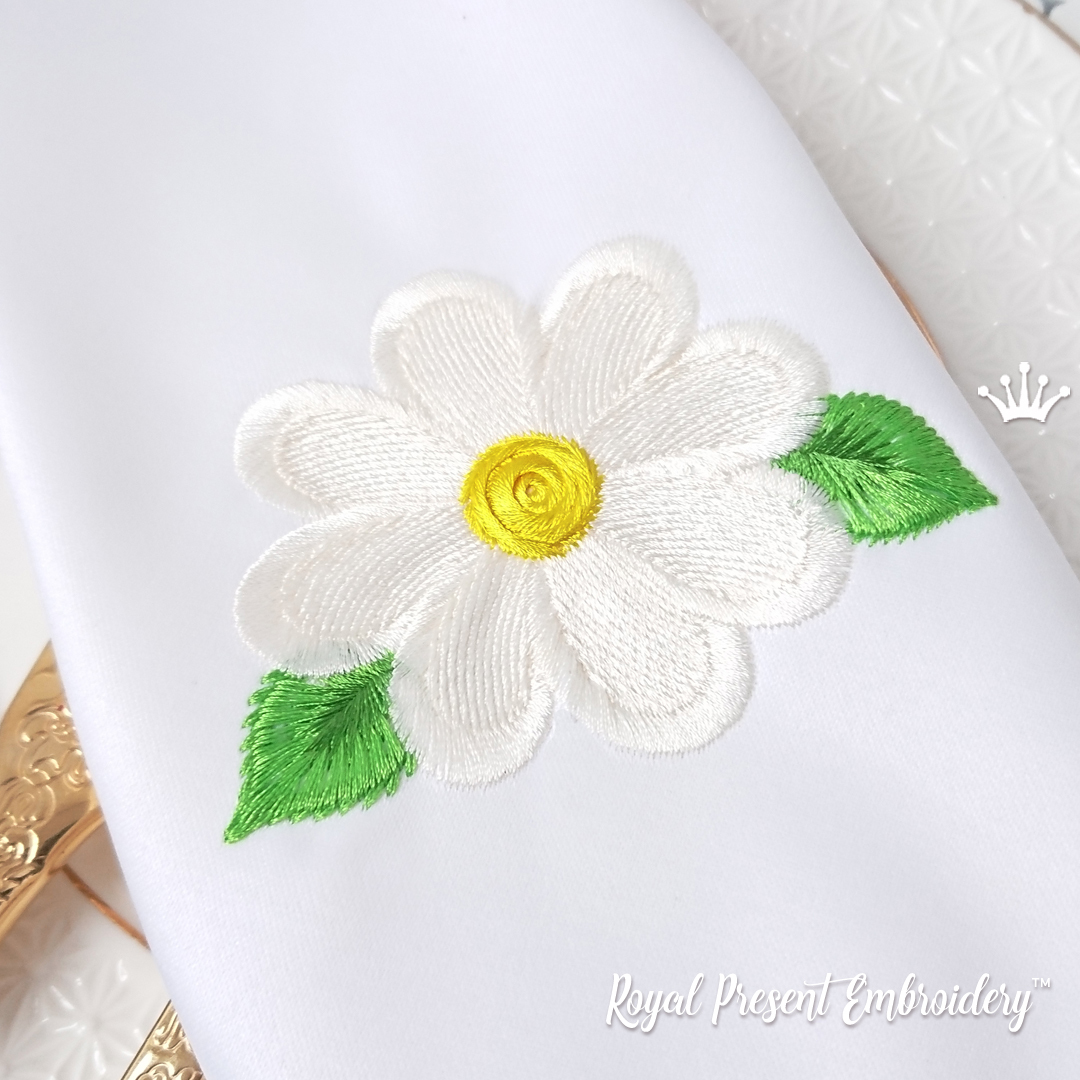 Free Machine Embroidery Design Daisy | Royal Present Embroidery