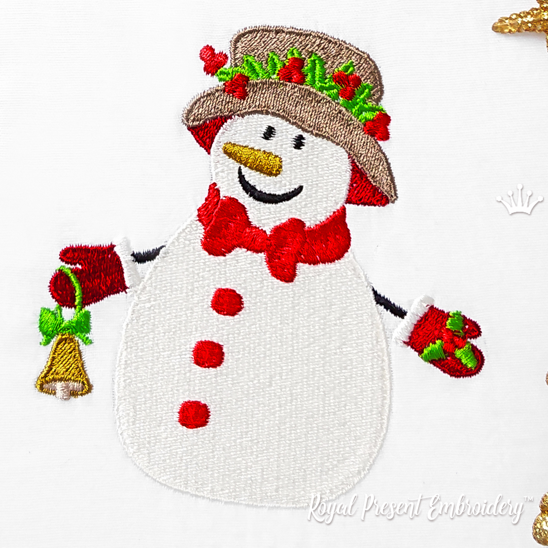 Snowman with Lights - Embroidery Designs & Patterns