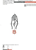 Sign Language letter B machine embroidery design - 3 sizes | Royal ...