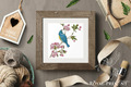 Cross-stitch Machine Embroidery Design Bird on a branch