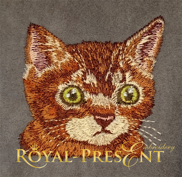 Red Pocket Cat machine embroidery design